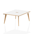Office Desk for Home or Office  B2B Desk White/Natural Wood 120 Wide 2 Person