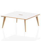 Office furniture oslo-b2b-desk Dynamic  White/Natural Wood 160 Wide 2 Person