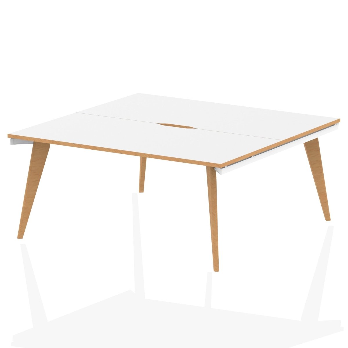 Office furniture oslo-b2b-desk Dynamic  White/Natural Wood 160 Wide 2 Person