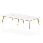 Office furniture oslo-b2b-desk Dynamic  White/Natural Wood 160 Wide 4 Person