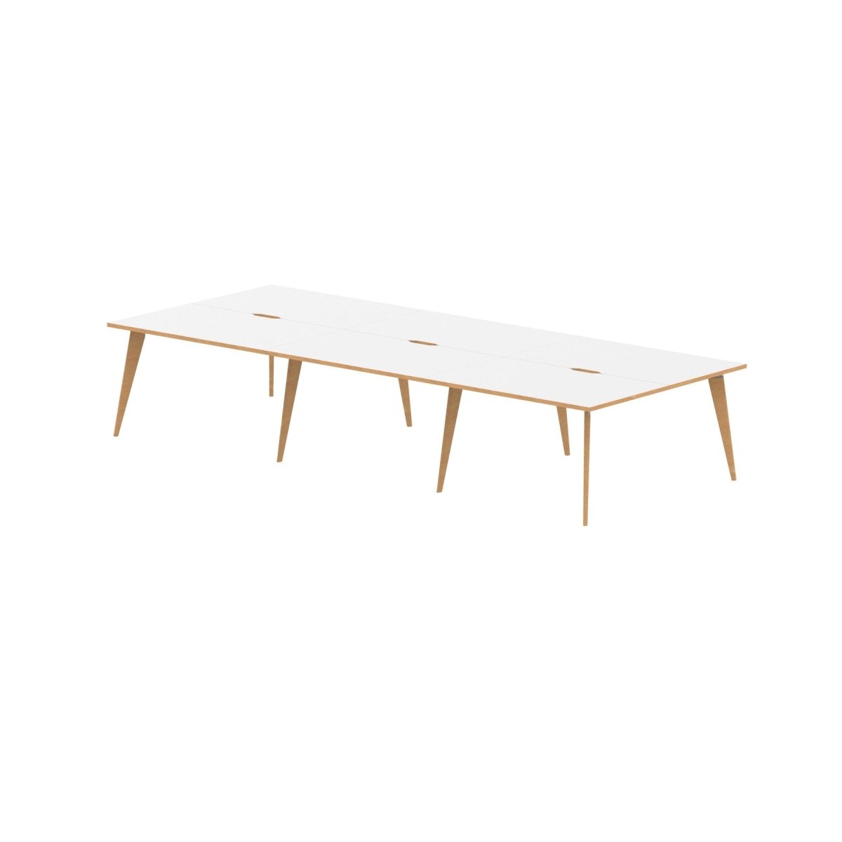 Office furniture oslo-b2b-desk Dynamic  White/Natural Wood 120 Wide 6 Person