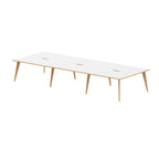 Office furniture oslo-b2b-desk Dynamic  White/Natural Wood 140 Wide 6 Person