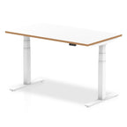 Office furniture oslo-height-adjustable-desk-white-top-natural-wood-edge-white-frame Dynamic   Colour 140 