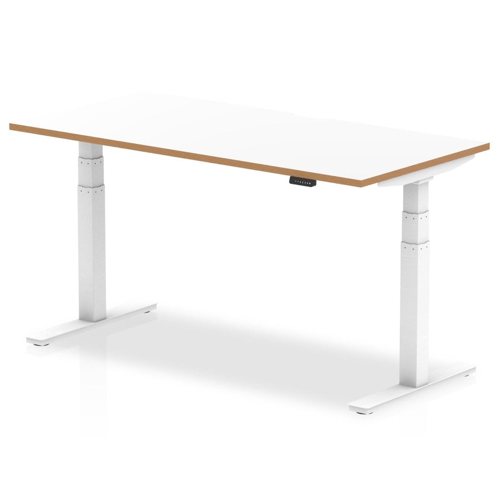 Office furniture oslo-height-adjustable-desk-white-top-natural-wood-edge-white-frame Dynamic   Colour 160 