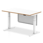 oslo-height-adjustable-desk-white-top-natural-wood-edge-white-frame-with-white-steel-modesty-panel Dynamic   Colour 140 
