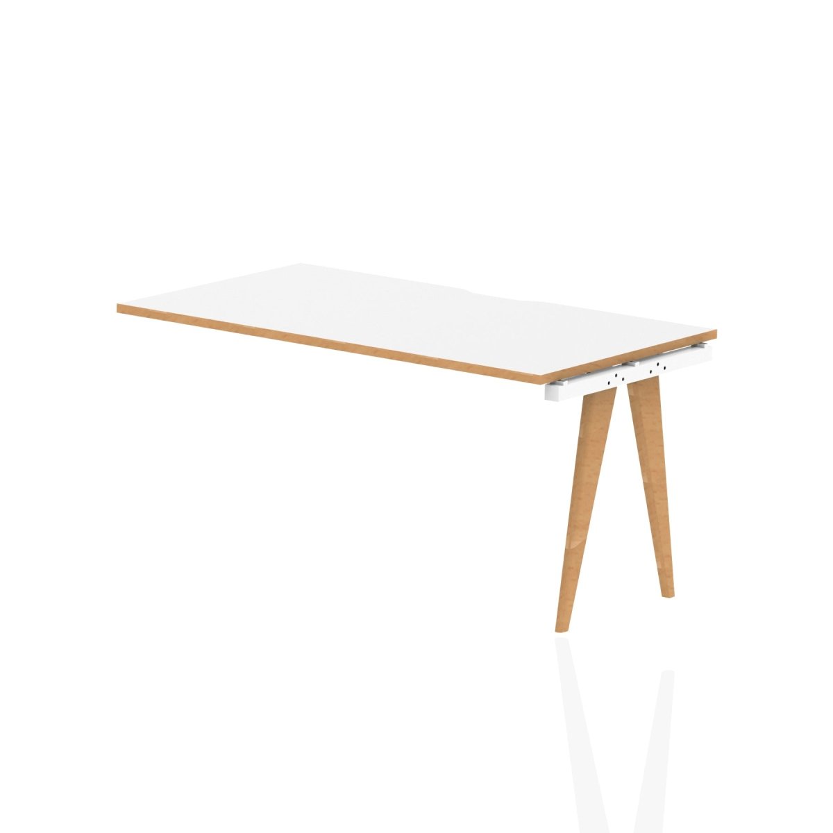 Office furniture oslo-single-row-extension-kit Dynamic  White/Natural Wood 140 Wide 