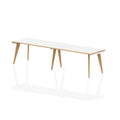 Office furniture oslo-single-row-desk Dynamic  White/Natural Wood 140 Wide 2 Person