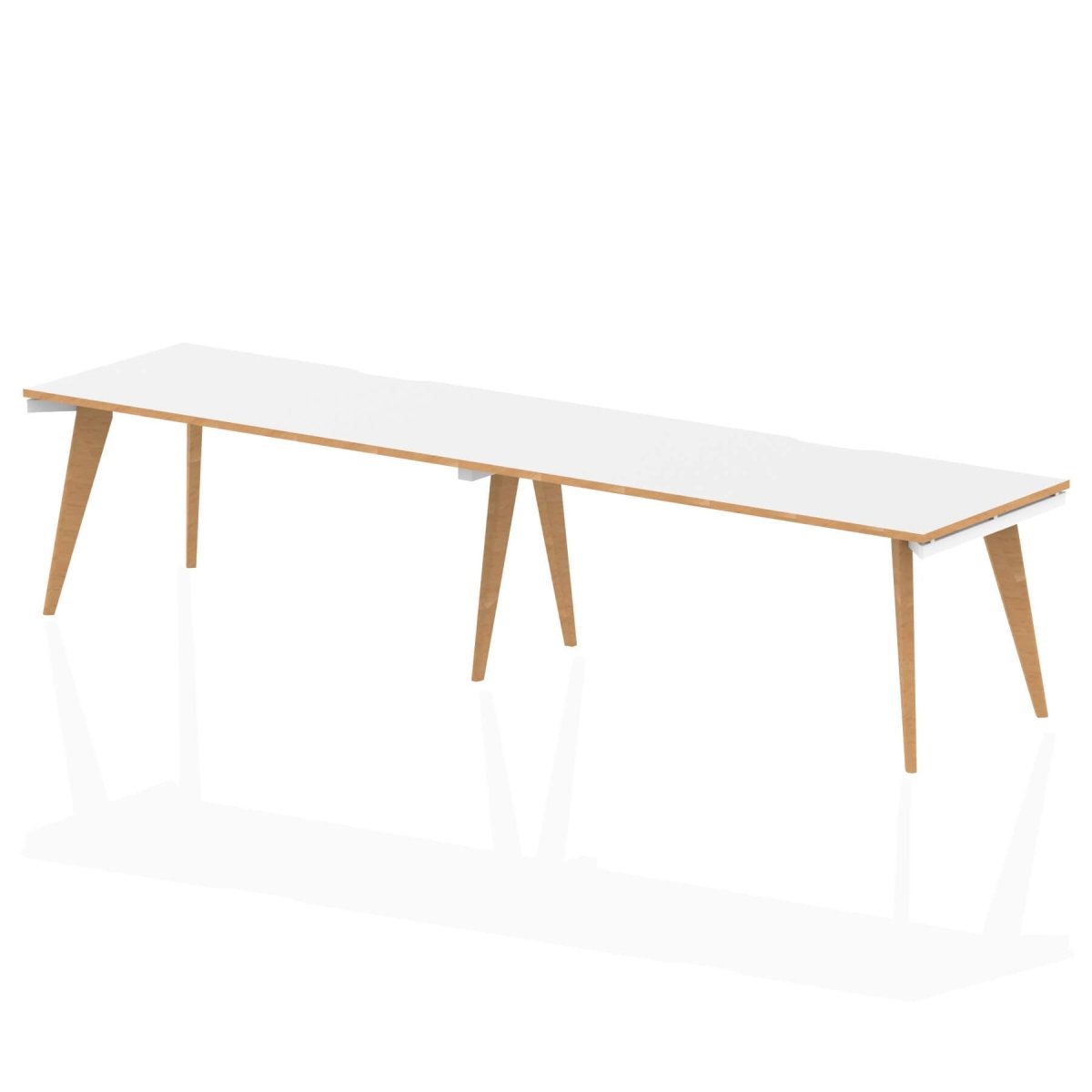Office furniture oslo-single-row-desk Dynamic  White/Natural Wood 160 Wide 2 Person