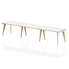 Office furniture oslo-single-row-desk Dynamic  White/Natural Wood 120 Wide 3 Person