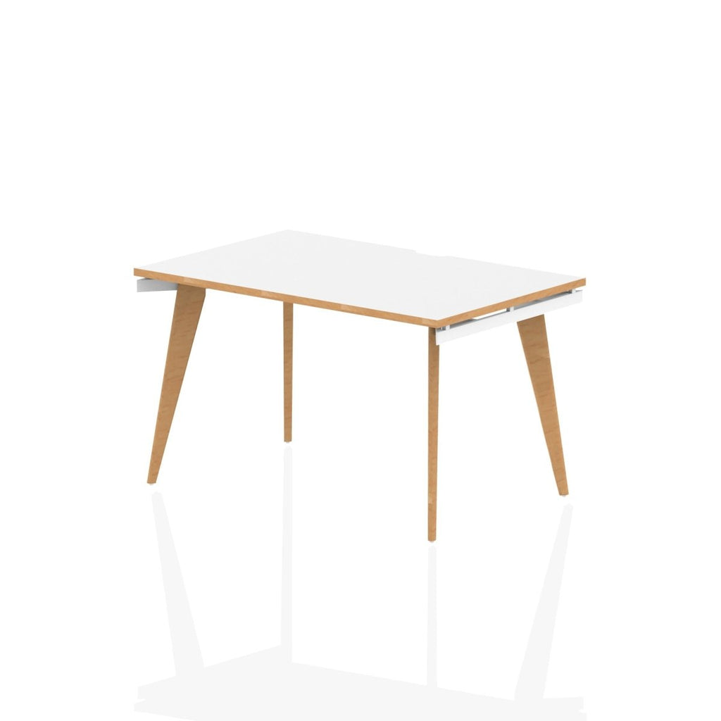 Office Desk for Home or Office  Starter Desk White/Natural Wood 120 Wide 