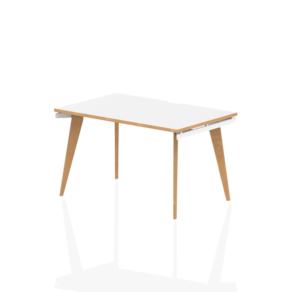 Office Desk for Home or Office  Starter Desk White/Natural Wood 120 Wide 