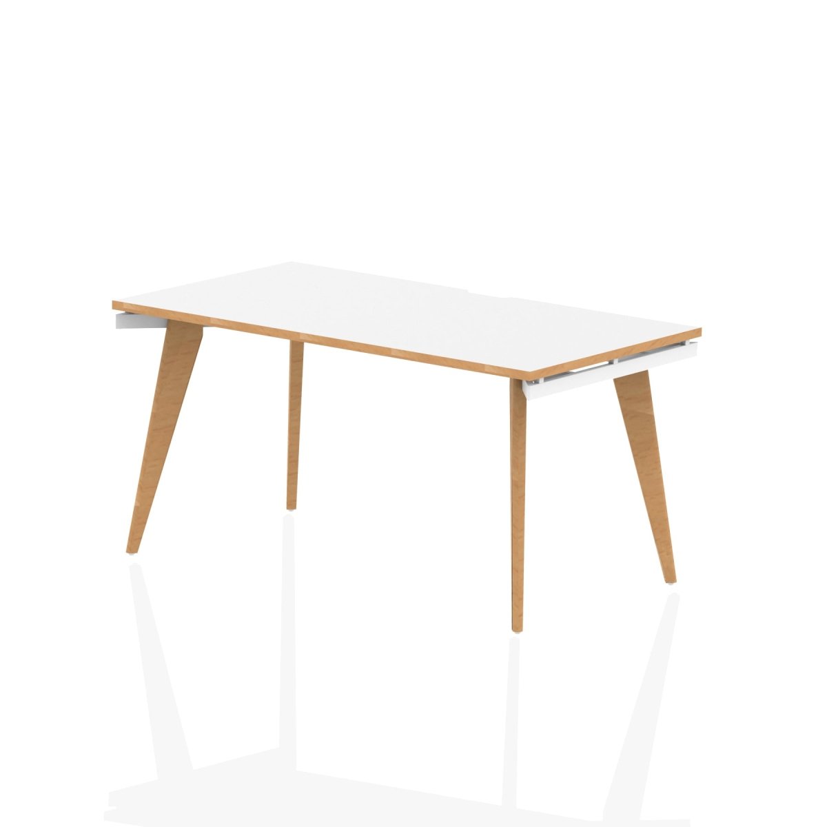 Office furniture oslo-starter-desk Dynamic  White/Natural Wood 140 Wide 