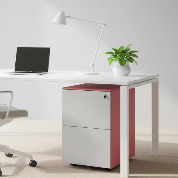 Under Desk Pedestals on wheels 2 Filing Drwr  H 66cm W 42cm D 57cm PDUD52SD-Config Silverline 1 Office Furniture