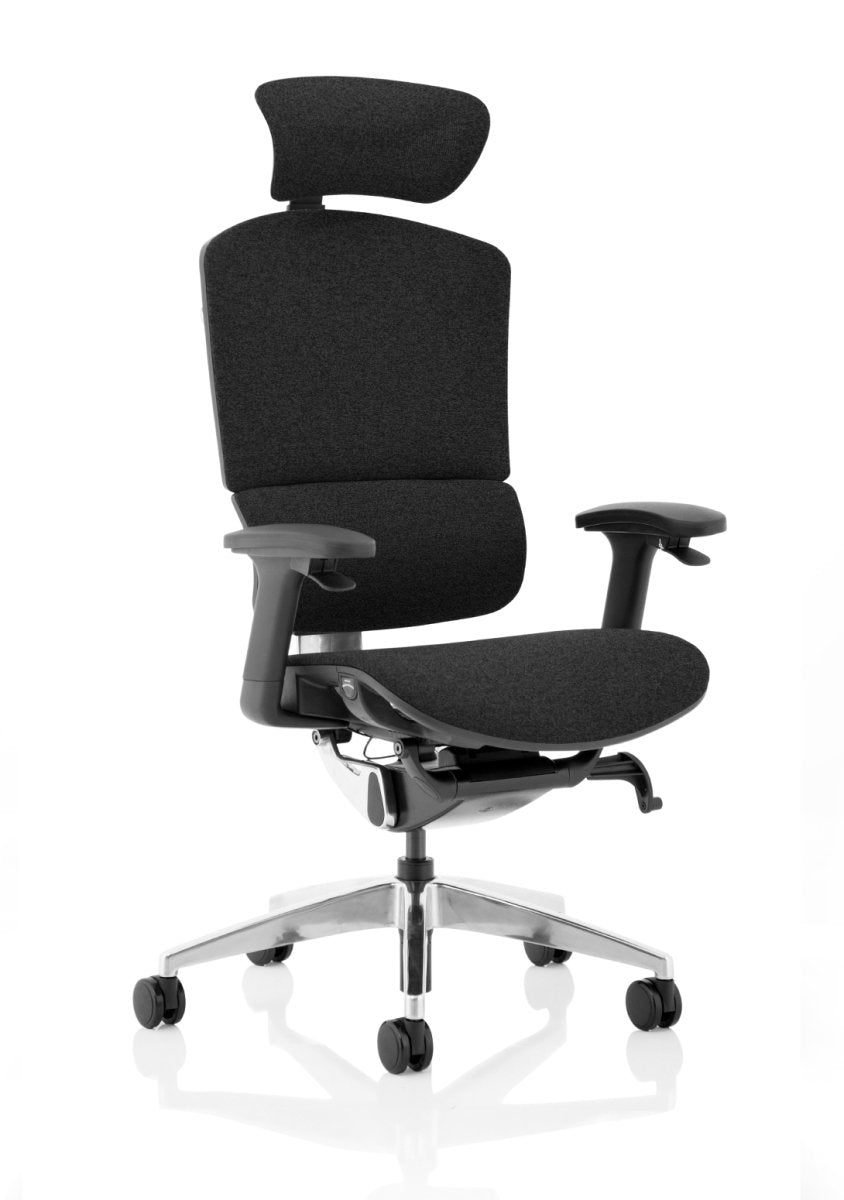 Ergonomic Posture Office Chair Ergo Click Plus High Back with Arms and Headrest Black Fabric   