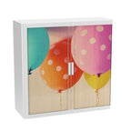 Colourful Office Tambour Storage Cupboard  Pastel Balloon
