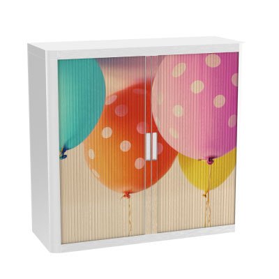 Colourful Office Tambour Storage Cupboard  Pastel Balloon