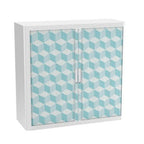 Colourful Office Tambour Storage Cupboard  Pastel Lines
