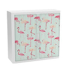 Colourful Office Tambour Storage Cupboard  Pastel Lines