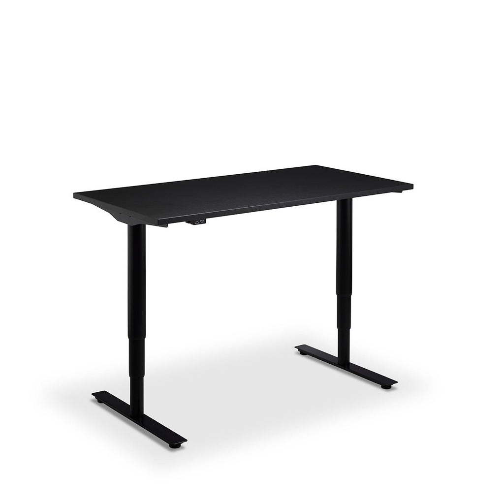 Height Adjustable Runda Sit Stand Lavoro Design Desk 160cm wide 70cm Deep  Wenge leg White