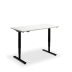 Height Adjustable Runda Sit Stand Lavoro Design Desk 160cm wide 70cm Deep  Black Ply Edge leg Black