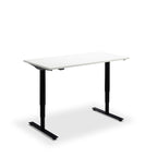 Height Adjustable Runda Sit Stand Lavoro Design Desk 160cm wide 80cm Deep  White leg White