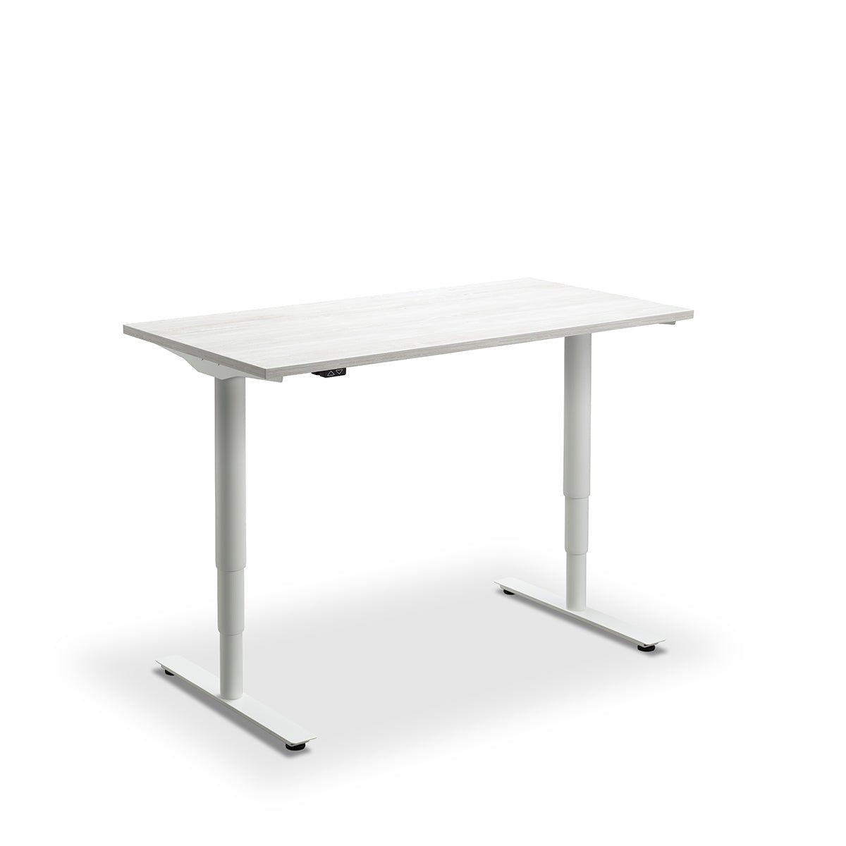 Height Adjustable Runda Sit Stand Lavoro Design Desk 140cm wide 70cm Deep  Dijon Walnut leg Black