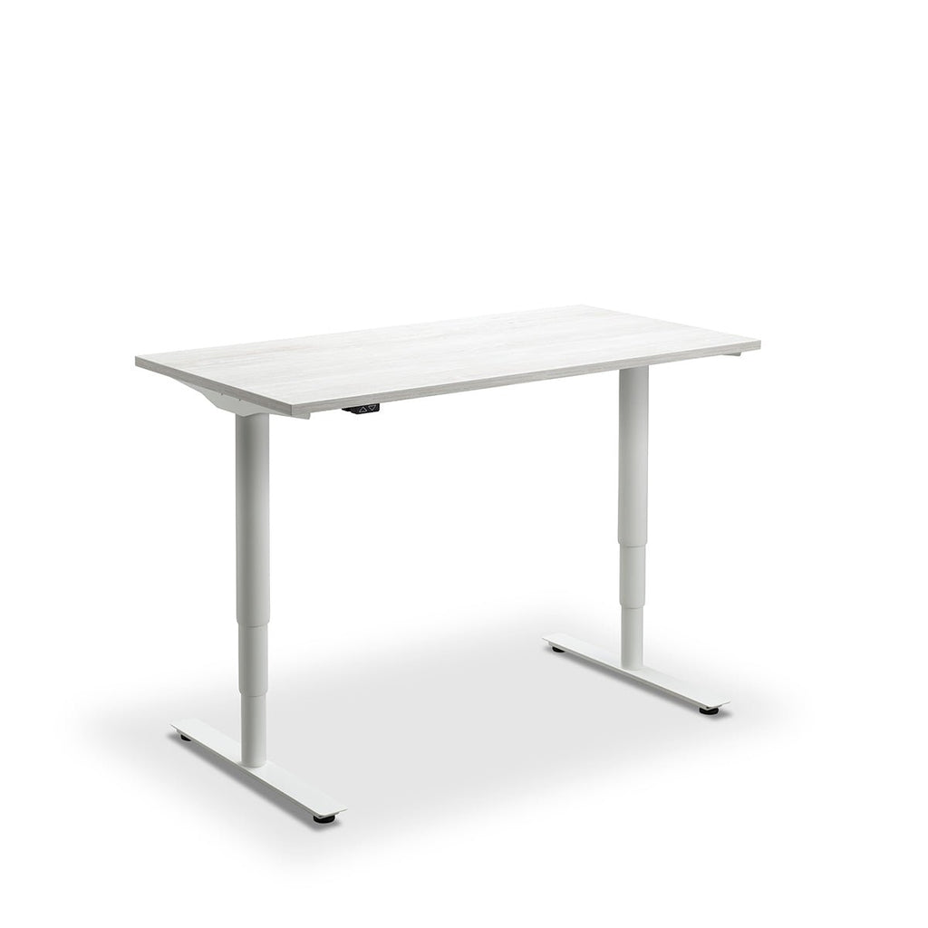 Height Adjustable Runda Sit Stand Lavoro Design Desk 160cm wide 70cm Deep  Dijon Walnut leg Black