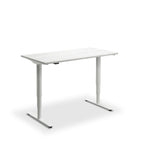 Height Adjustable Runda Sit Stand Lavoro Design Desk 160cm wide 70cm Deep  Dijon Walnut leg Black