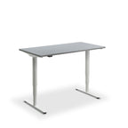 Height Adjustable Runda Sit Stand Lavoro Design Desk 160cm wide 80cm Deep  Cascina Pine leg Black