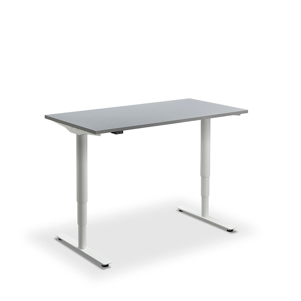 Height Adjustable Runda Sit Stand Lavoro Design Desk 160cm wide 70cm Deep  Maple leg Black