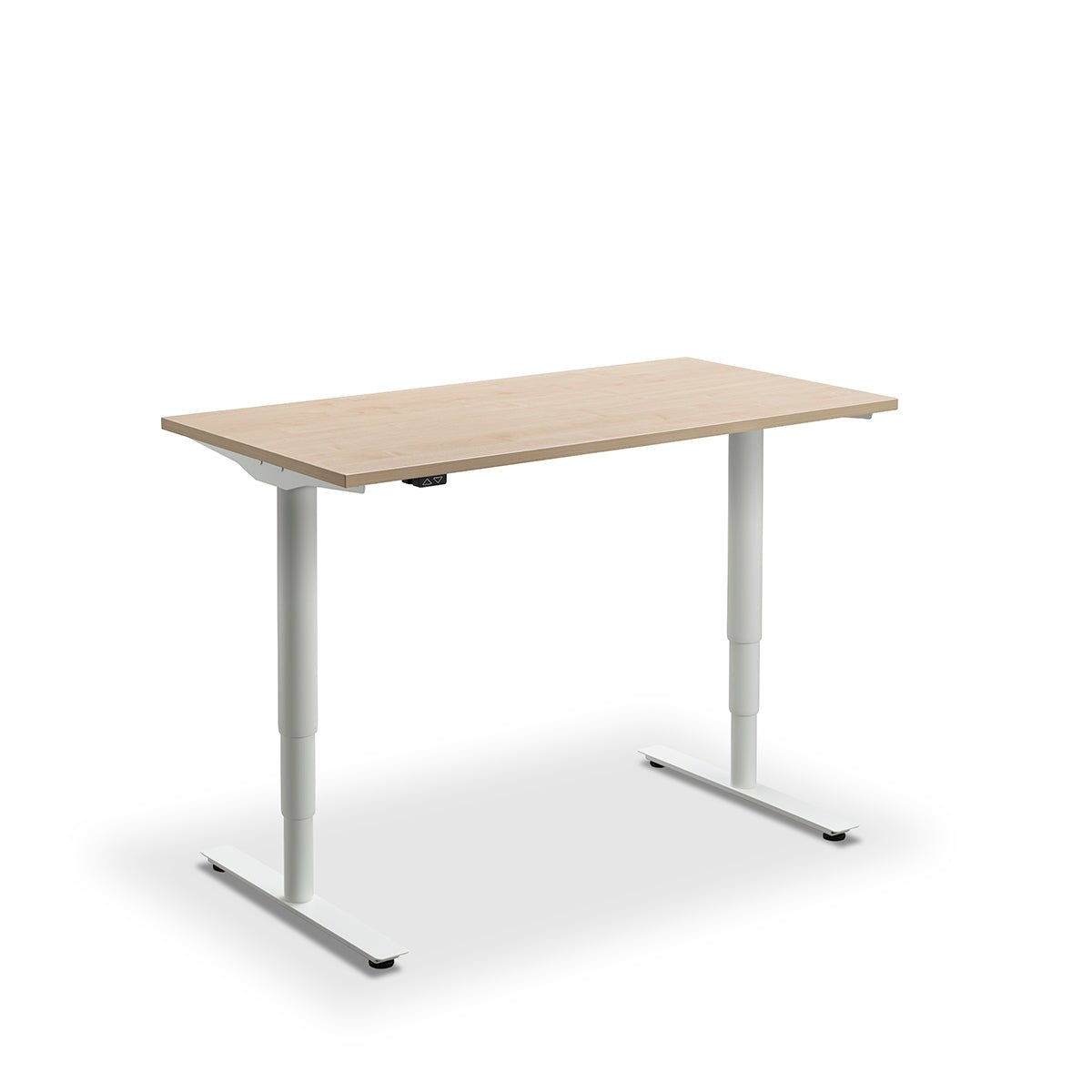 Height Adjustable Runda Sit Stand Lavoro Design Desk 120cm wide 80cm Deep  Timber leg Black