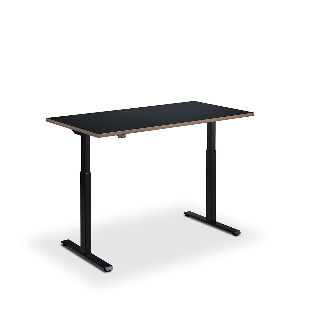 Height Adjustable Rusa Sit Stand Lavoro Design Desk 140cm wide 70cm Deep  Black leg Graphite