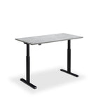 Height Adjustable Rusa Sit Stand Lavoro Design Desk 140cm wide 70cm Deep  White leg Graphite
