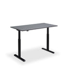 Height Adjustable Rusa Sit Stand Lavoro Design Desk 140cm wide 70cm Deep  Black leg Grey