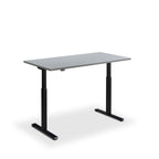 Height Adjustable Rusa Sit Stand Lavoro Design Desk 160cm wide 80cm Deep  Anthracite Oak leg Black