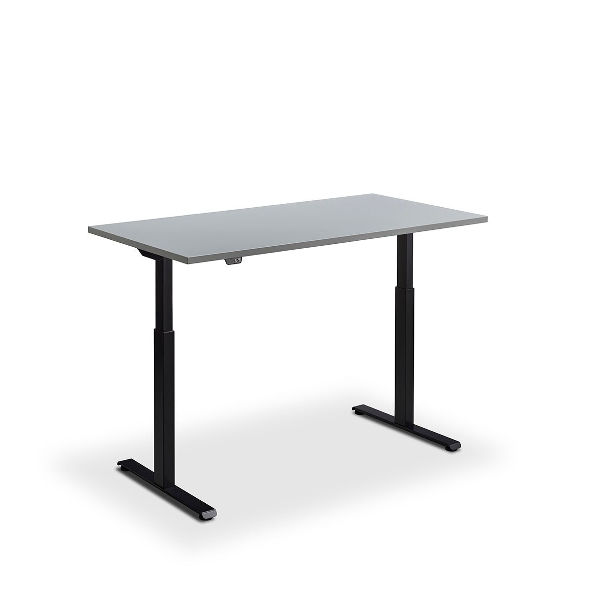 Height Adjustable Rusa Sit Stand Lavoro Design Desk 140cm wide 80cm Deep  White leg Grey