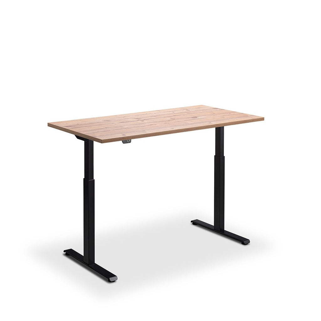 Height Adjustable Flyga Sit Stand Lavoro Design Desk 160cm wide 80cm Deep  Grey leg Black