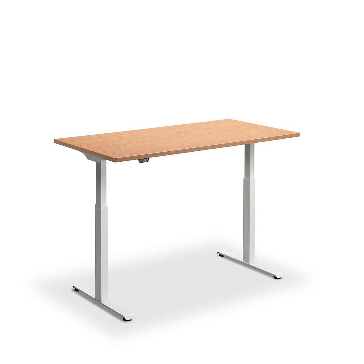Height Adjustable Rusa Sit Stand Lavoro Design Desk 160cm wide 80cm Deep  Maple leg Black