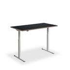 Height Adjustable Rusa Sit Stand Lavoro Design Desk 140cm wide 80cm Deep  Black leg Dijon Walnut