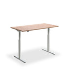 Height Adjustable Rusa Sit Stand Lavoro Design Desk 140cm wide 80cm Deep  Black leg Grey Oak