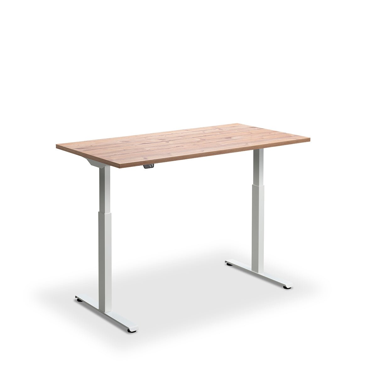 Height Adjustable Rusa Sit Stand Lavoro Design Desk 140cm wide 80cm Deep  Black leg Grey Oak
