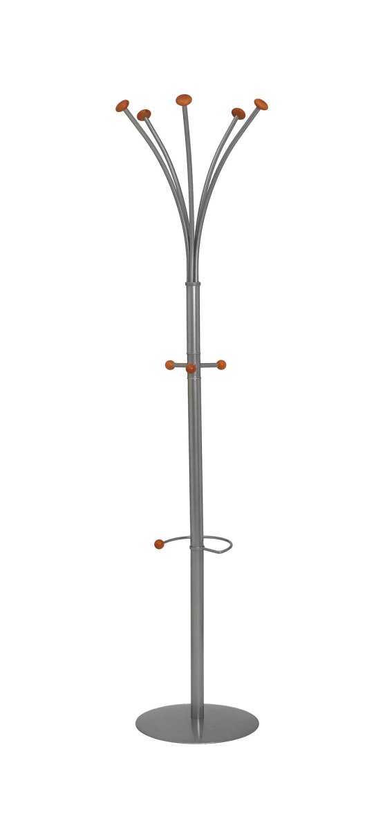 Office Classic Silver Steel Office Coat Stand Silver   
