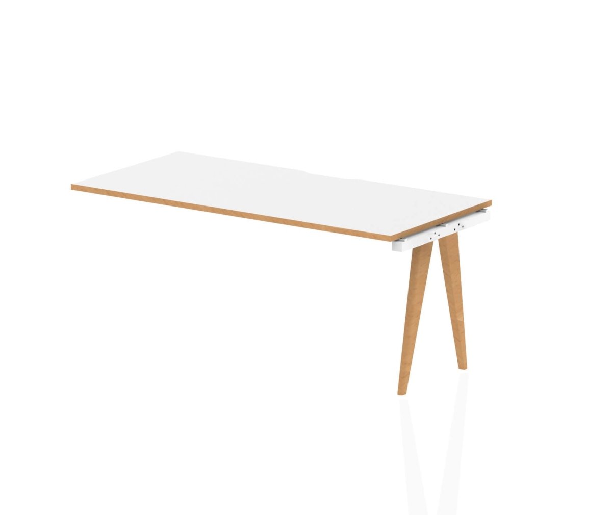Office furniture oslo-single-row-extension-kit Dynamic  White/Natural Wood 160 Wide 