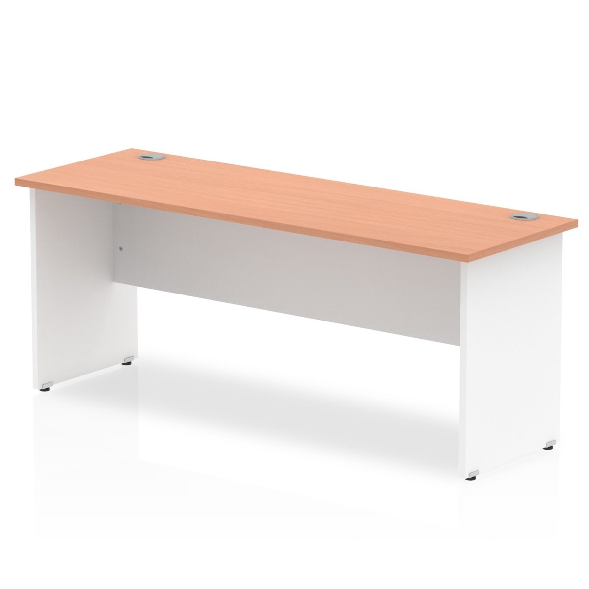 Office furniture impulse-180mm-slimline-desk-panel-end-leg Dynamic  Beech Desk Colour White Leg