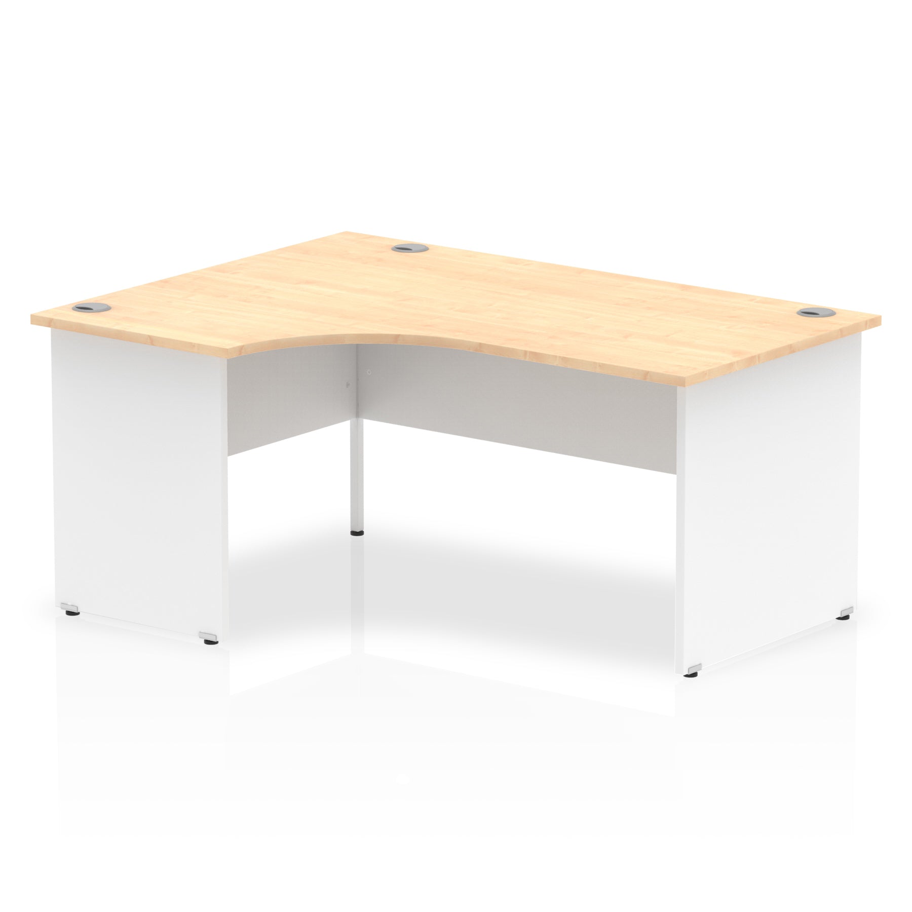 Office furniture impulse-160mm-left-crescent-desk-panel-end-leg Dynamic  White Colour Maple 