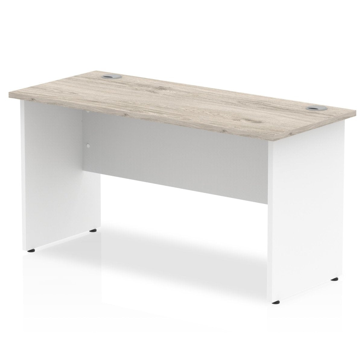 Office furniture impulse-140mm-slimline-desk-panel-end-leg Dynamic  White Colour Grey Oak 