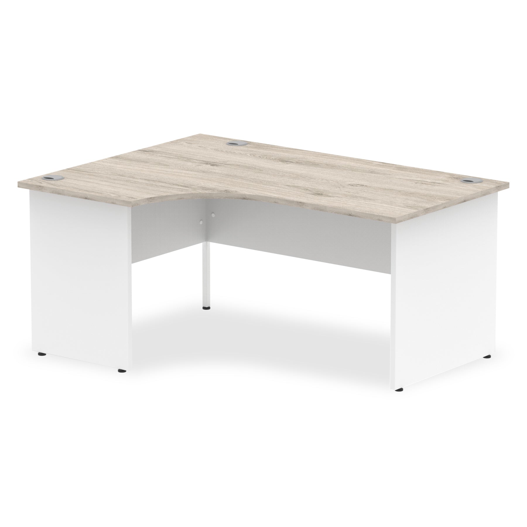 Office furniture impulse-160mm-left-crescent-desk-panel-end-leg Dynamic  White Colour Grey Oak 