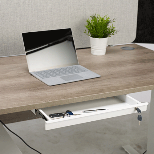 lavoro vault under desk storage locking 50cm Wide Silver