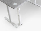 Height Adjustable Runda Sit Stand Lavoro Design Desk 160cm wide 70cm Deep  Anthracite Oak leg White