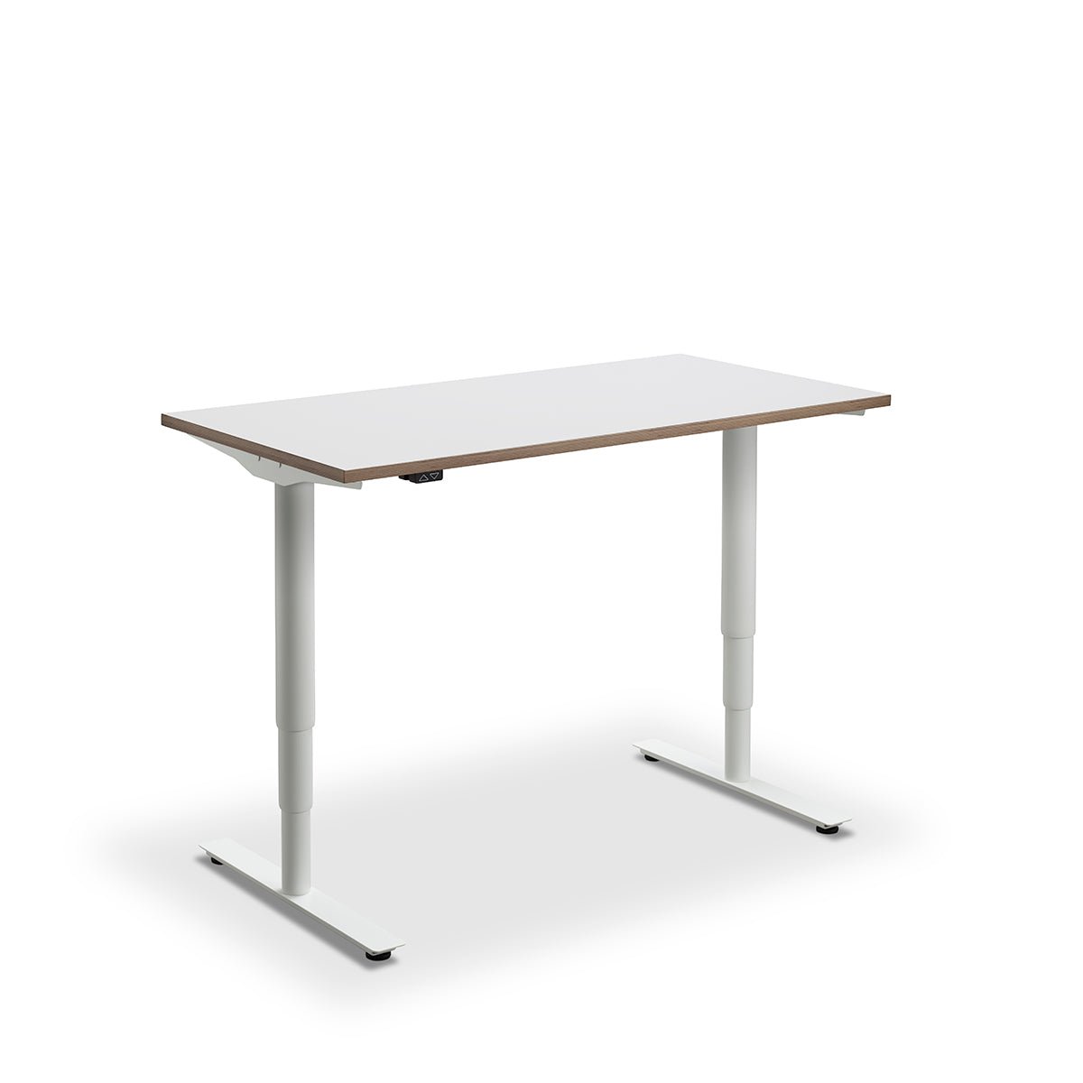 Height Adjustable Runda Sit Stand Lavoro Design Desk 140cm wide 80cm Deep  Wenge leg Black